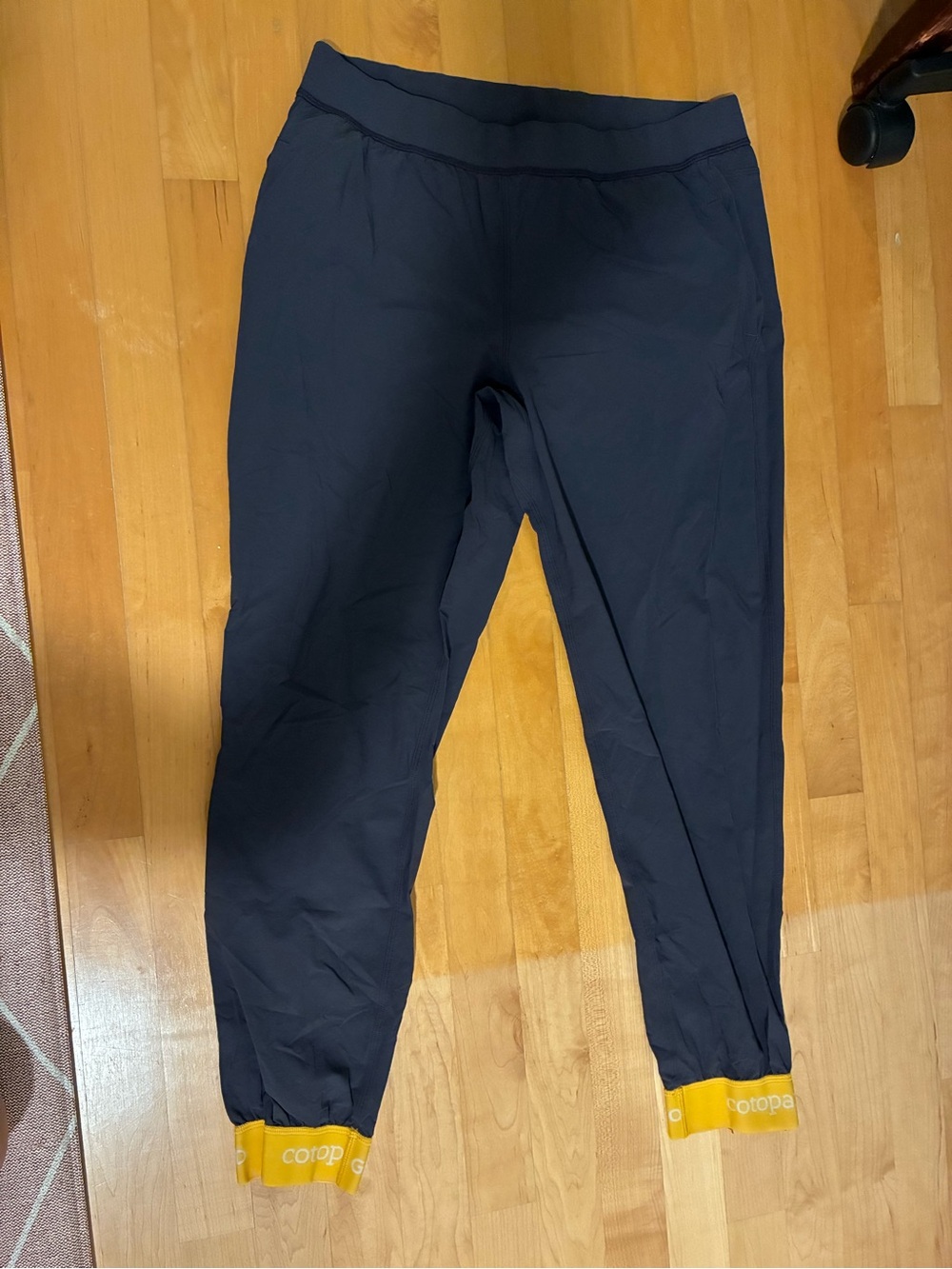 Cotopaxi Grey Ara Jogger Pants with Yellow Cuff Detail